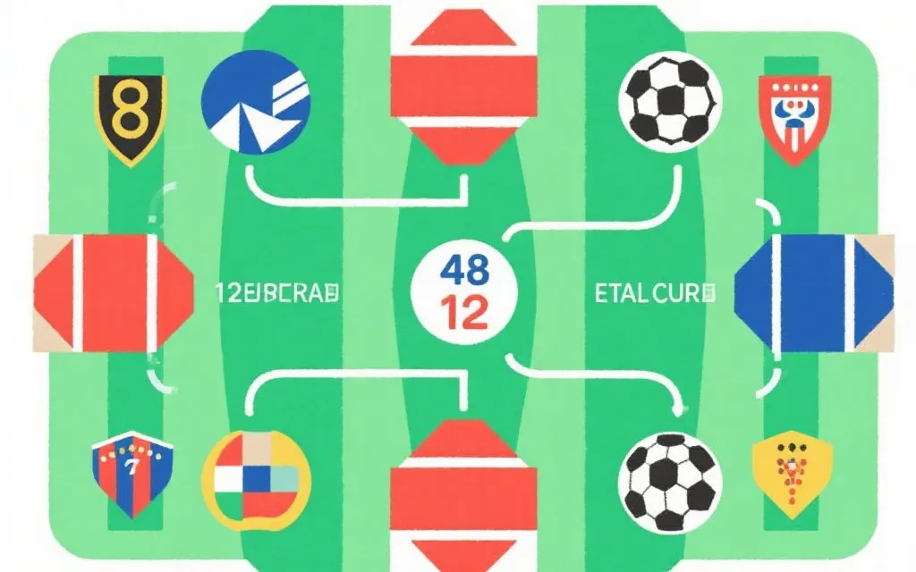 48队世界杯赛制示意：12个小组与淘汰赛路径